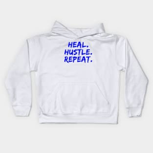 Heal Hustle Repeat Neon Blue Kids Hoodie